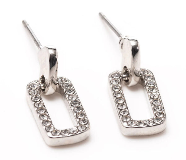 Newgrange Living Silver Diamond Square Earrings - 72710