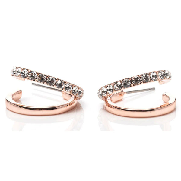 Newgrange Living Rose Gold Double Loop Earrings - 72713