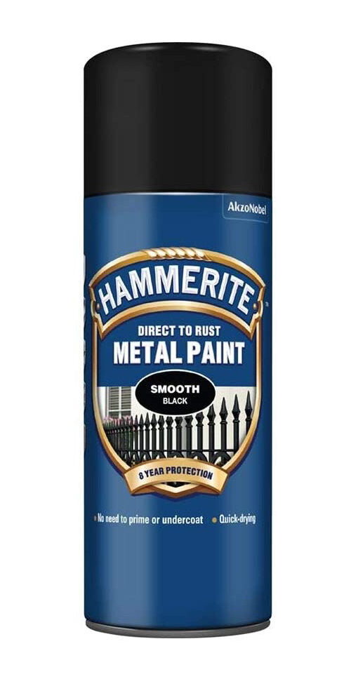 HAMMERITE METAL PAINT AERO SMOOTH BLACK 400ML - 781034