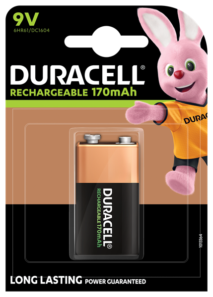 DURACELL 9V BATTERY RECHARGEABLE - 611040