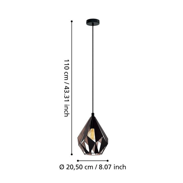 Eglo CARLTON 1 pendant light - 6343