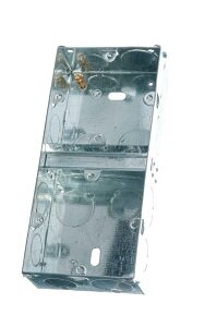 POWERMASTER 2 GANG DUAL 35MM FLUSH METAL BOX - 626479