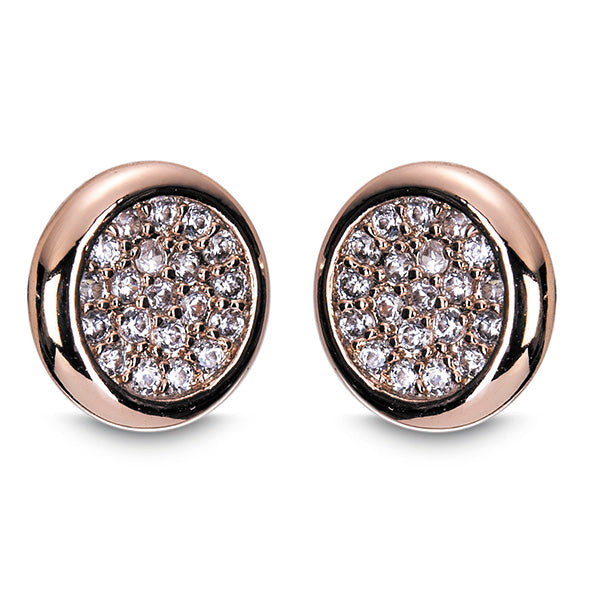 Newgrange Living Rose Gold Diamante Round Earrings - 72819