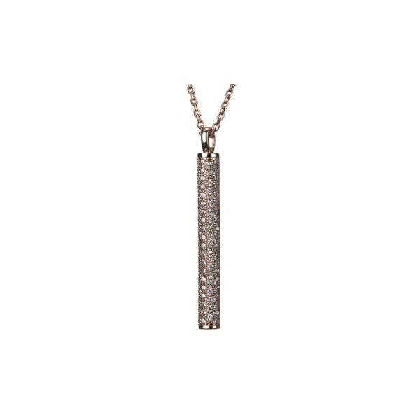 Newgrange Living Rose Gold Diamante Bar Pendant Necklace - 72808