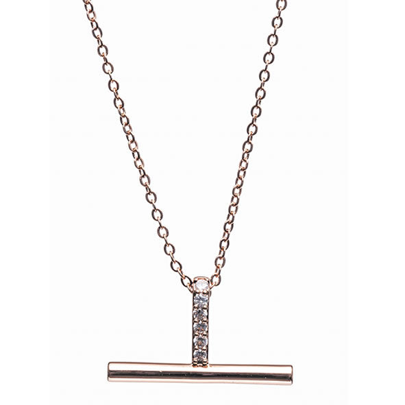 Newgrange Living Rose Gold T-Bar Pendant - 72813