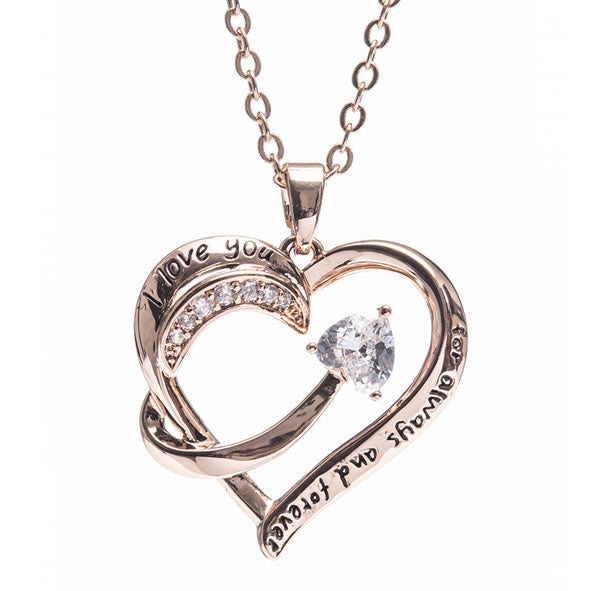 Newgrange Living Rose Gold Heart with Arrow Diamond Pendant Necklace - 72812