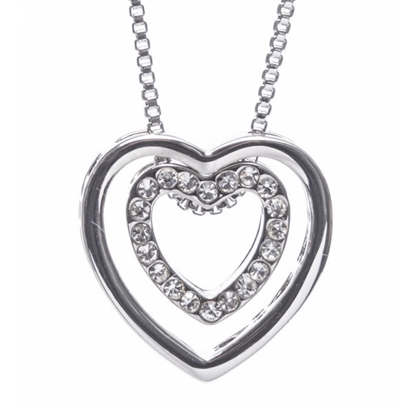 Newgrange Living Silver Heart Intertwined Pendant Necklace - 72763