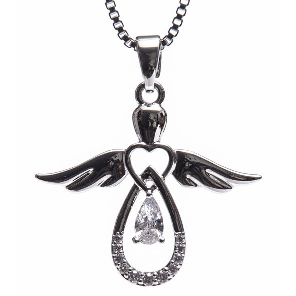 Newgrange Living Silver Guardian Angel Pendant - 72770