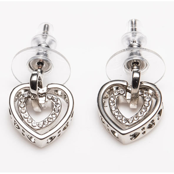 Newgrange Living Silver Heart Intertwined Earrings - 72791
