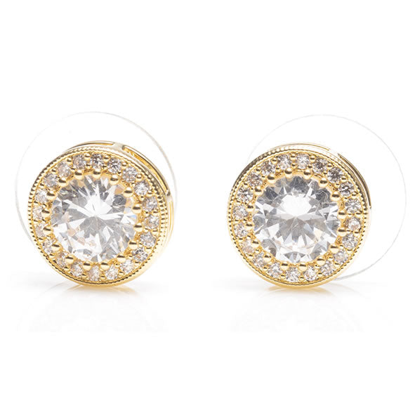 Newgrange Living Gold Large White Stone Earrings - 72705