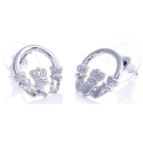 Newgrange Living Silver Claddagh Earrings - 727121