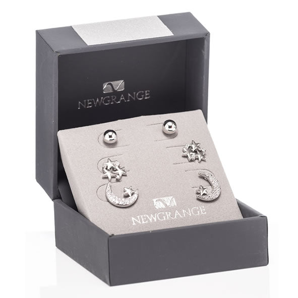Newgrange Living Silver Sun, Moon & Star Earrings Set 3 - 727103