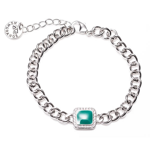 Newgrange Living SILVER GREEN STONE BRACELET - 727631