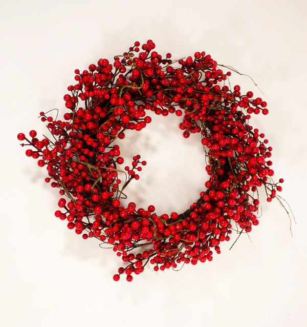 60cm Red Berry Christmas Wreath - 66208