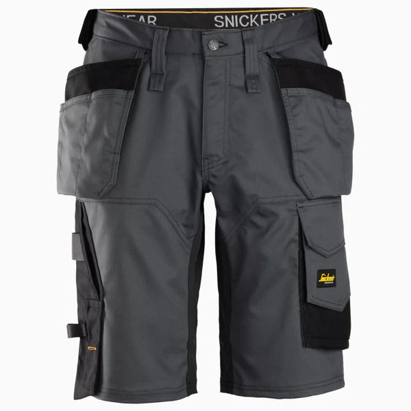 Snickers 6151 AllroundWork Stretch Loose Fit Work Shorts Holster Pockets Grey/Black