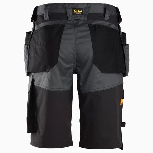 Snickers 6151 AllroundWork Stretch Loose Fit Work Shorts Holster Pockets Grey/Black
