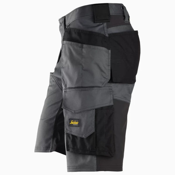 Snickers 6151 AllroundWork Stretch Loose Fit Work Shorts Holster Pockets Grey/Black