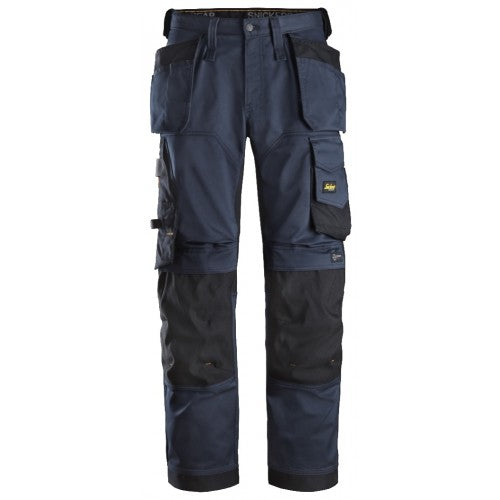 Snickers Stretch Loose fit Work Trousers Holster Pockets in Navy