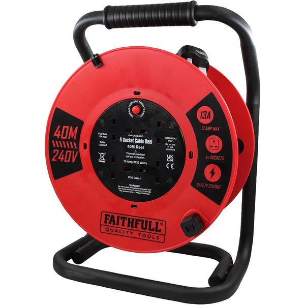 Faithfull 20M Cable Reel - 621095