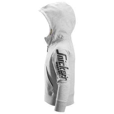 Snickers 7512 Junior Logo Full Zip Hoodie in Melange Grey