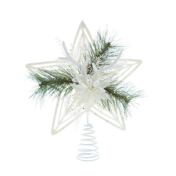 Tree Topper Silver with Pine Details 30cm - 6615687