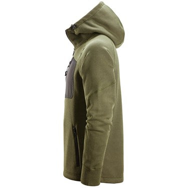 SNICKERS 8041 KHAKI GREEN/BLACK FLEECE HOODIE