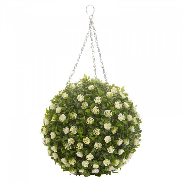 30CM Topiary White Rose Ball - 397482