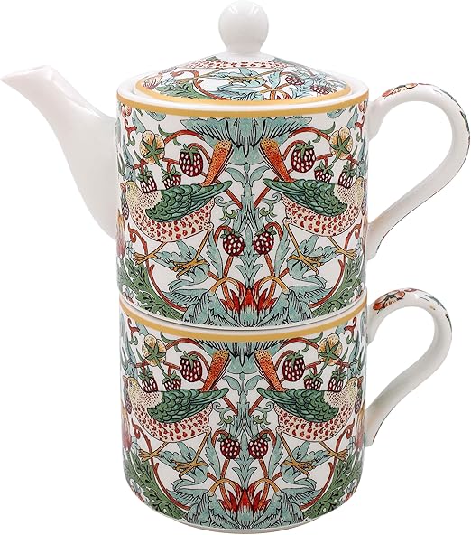 Lesser & Pavey William Morris White Strawberry Thief Tea for One Set - 640042