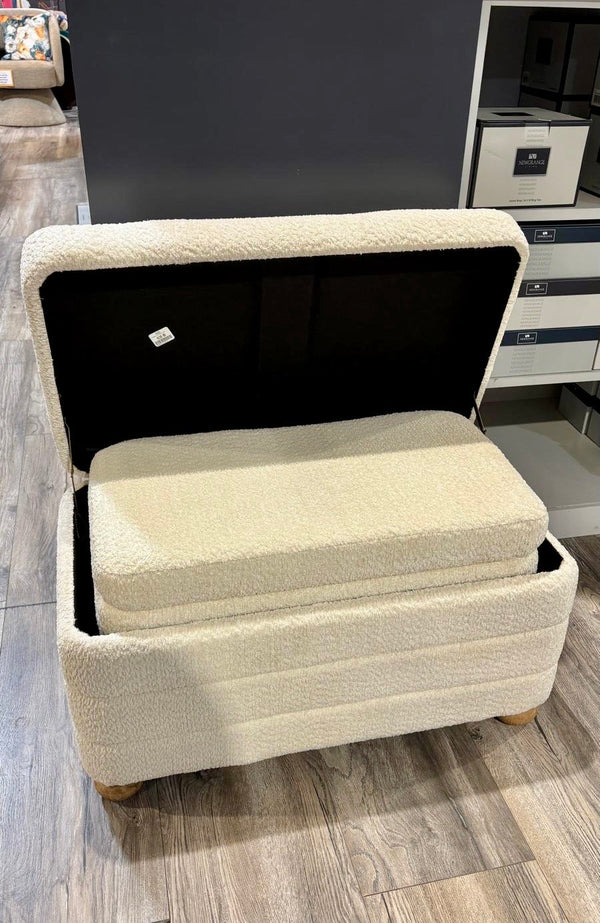 The Grange Collection Set of 2 Rectangle Pouffes Cream - 64253