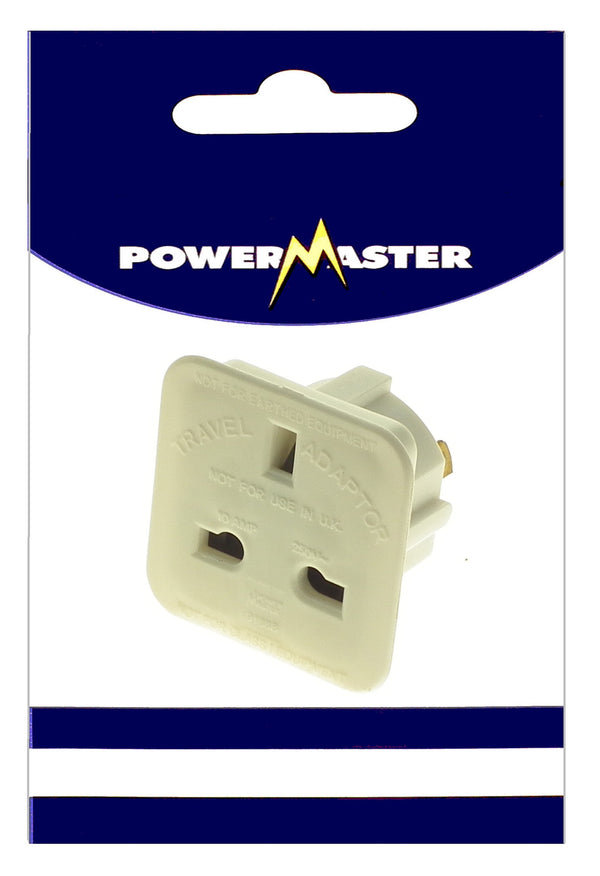 POWERMASTER TRAVEL ADAPTOR 2 PIN FLAT 13AMP - 626411