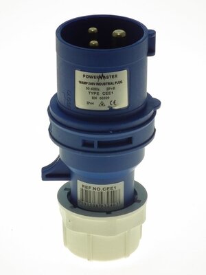 POWERMASTER 220V 16AMP 2 PIN + EARTH PLUG - 626413