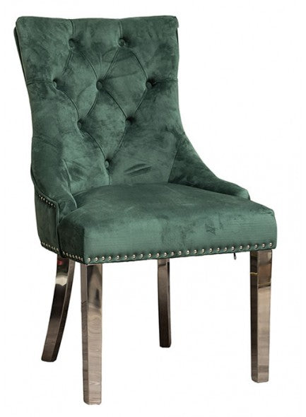 The Grange Collection Green Dining Chair with Chrome Legs - 6447481