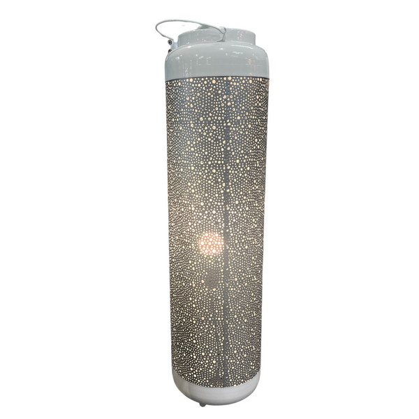 Artmoda White & Silver Hole Design Lantern Floor Lamp - 641208