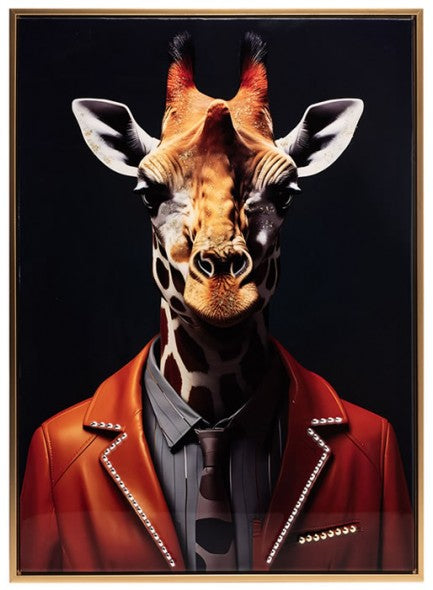 Stonewall Gallery Framed & Textured Picture Giraffe Portrait - 642185
