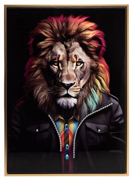Stonewall Gallery Framed & Textured Picture Lion Portrait - 642184
