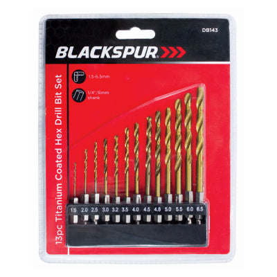 13PC TITANIUM COATED HEX DRILL BIT SET - 6010742