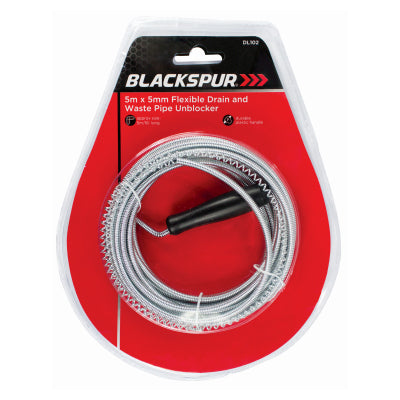 5M X 5MM FLEXIBLE DRAIN & WASTE PIPE UNBLOCKER - 649013