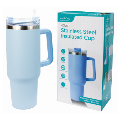 STAINLESS STEEL INSULATED 40OZ CUP WITH STRAW - 649217