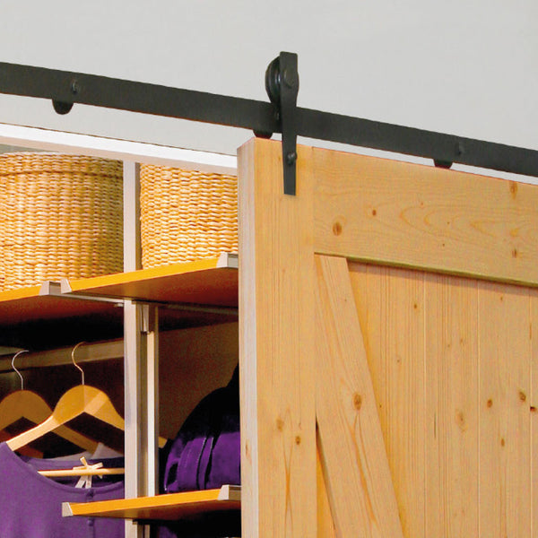 B&G 2m 100kg Loft Black Sliding Door Rail Kit