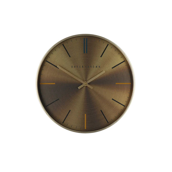 Tara Lane Baker & Brown Metallic Gold Clock - 641832