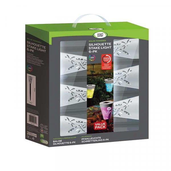 Butterfly Silhouette Stake Lights 6 Pack - 39439