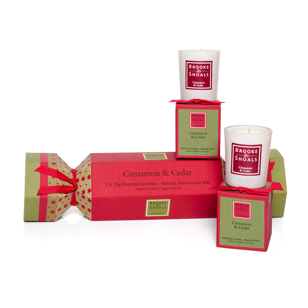 Brooke & Shoals Christmas Cracker Cinnamon & Cedar - 2 Travel Candles - 649459