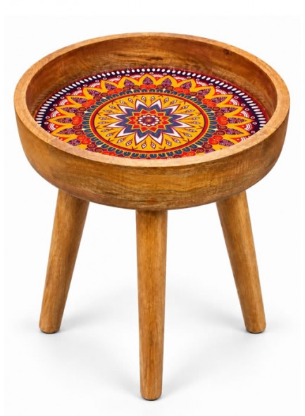 The Grange Collection Wood/Orange Side Table - 640571