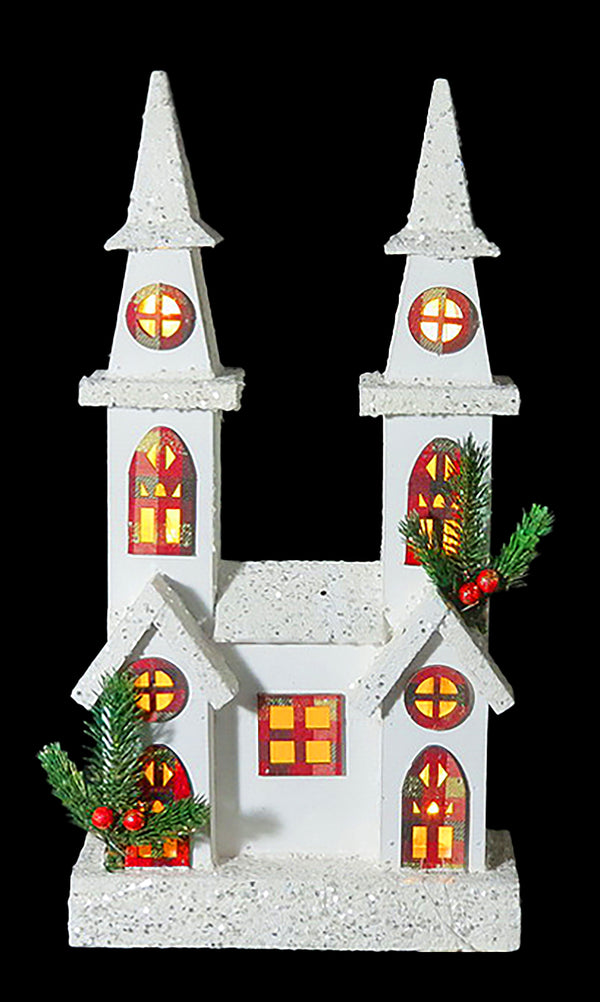 White LED Wood House - 66799