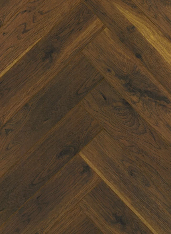 Canadia Smoked Cathedral 12mm Oak  Herringbone Laminate Flooring