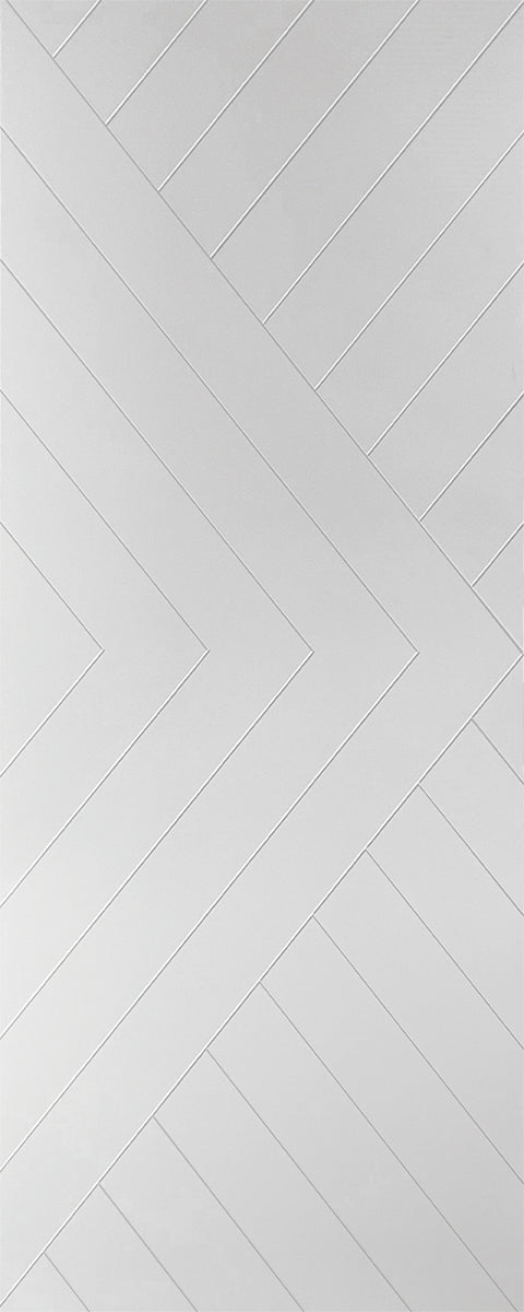 Seadec 45mm Chevron Deluxe Primed Barn Door White