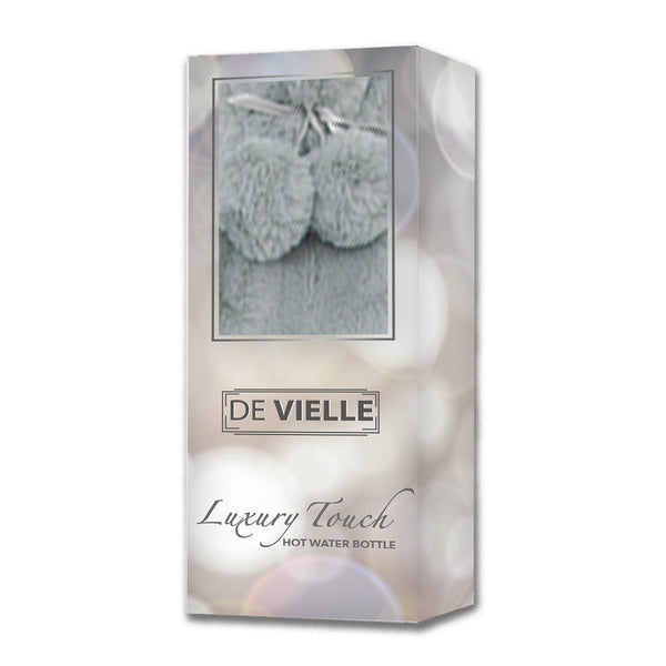 De Vielle Rabbit Faux Fur Long Hot Water Bottle in Grey - 647413
