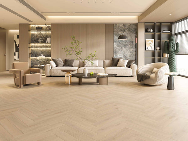 WHITERIVER MILANO HERRINGBONE 12MM AC5 PIAZZA OAK LAMINATE FLOORING