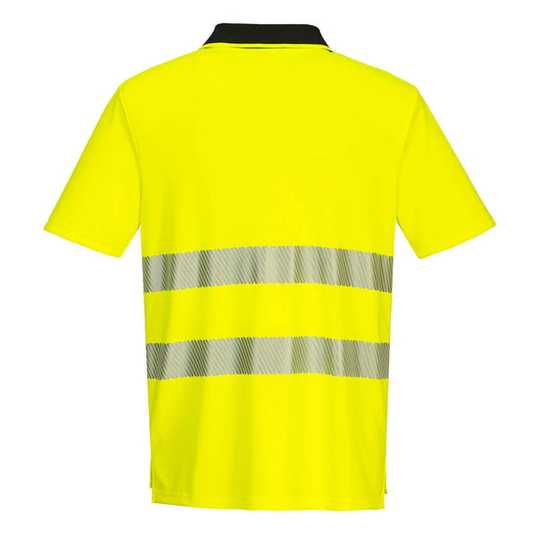 Portwest DX412 Hi-Vis Zip Polo Shirt Yellow/Black