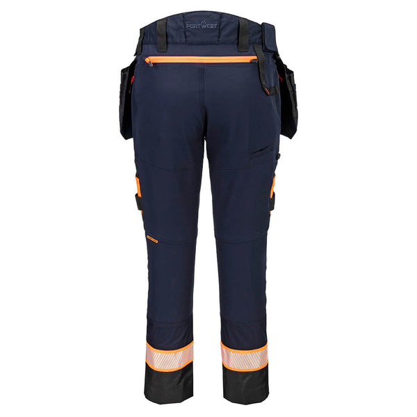 Portwest DX440 Detachable Holster Pocket Trousers Navy/Orange